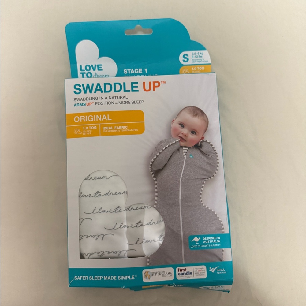 Love to Dream Swaddle Up in white love you print NEW